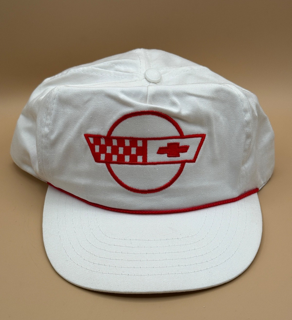🧢 NOS Vintage Mid America Chevrolet Corvette Snapback Hat Cap Made Taiwan